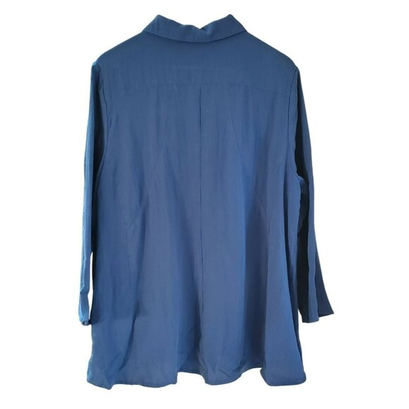 Habitat Women's Blue Button Up Relaxed Fit Shirt/Jacket Front Side Pockets Sz XL - Picture 2 of 4